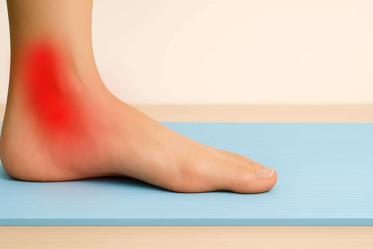 Inner ankle pain and swelling caused by Posterior Tibial Tendon Dysfunction (PTTD), often linked to flatfoot, overpronation, and arch collapse.